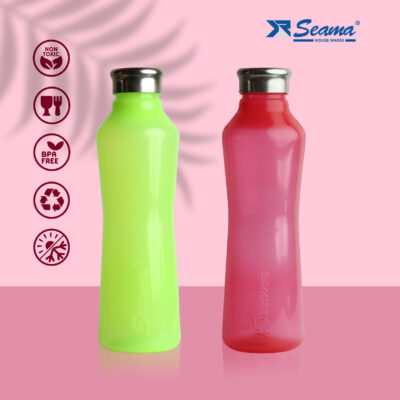 Amor PP Plastic Bottle 1000ml, Hot & Cold SS Plastic Bottle, Set of 2
