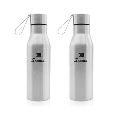 Arya Stainless Steel Water Bottle 1000ml, Set of 2