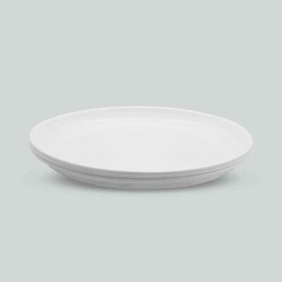 Plate Varan, Set of 6, Each 12 Inch, White