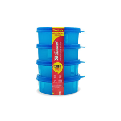 Flourax Plastic Storage Containers with Lid 300ml, Set of 4