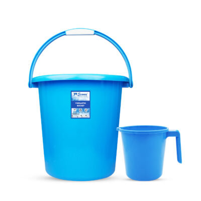 Vikranthi Plastic Bucket and Mug Set, Experience the Stylish Essentials, Blue Color